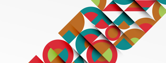 Geometric design abstract background - circles squares