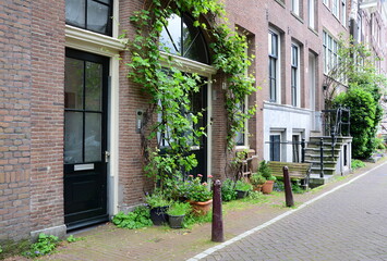 Historical Buildings in the Old Town of Amsterdam, Netherlands