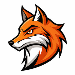 Obraz premium Modern Fox Head Logo Bold Black & White Silhouette with Orange Accents art vector illustration