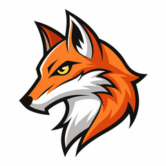Obraz premium Modern Fox Head Logo Bold Black & White Silhouette with Orange Accents art vector illustration