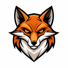 Obraz premium Modern Fox Head Logo Bold Black & White Silhouette with Orange Accents art vector illustration