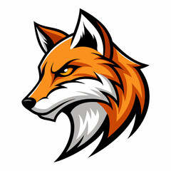 Obraz premium Modern Fox Head Logo Bold Black & White Silhouette with Orange Accents art vector illustration
