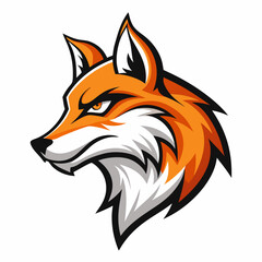 Obraz premium Modern Fox Head Logo Bold Black & White Silhouette with Orange Accents art vector illustration