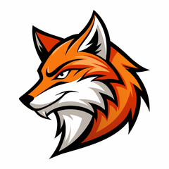 Obraz premium Modern Fox Head Logo Bold Black & White Silhouette with Orange Accents art vector illustration