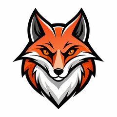Obraz premium Modern Fox Head Logo Bold Black & White Silhouette with Orange Accents art vector illustration