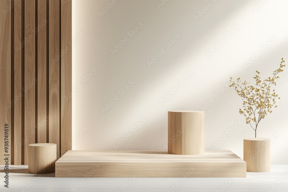 Aufkleber minimalist 3d podium with gradient tones and soft illumination for modern product showcase