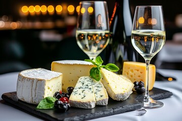 A 3D French cheese platter with soft glow, representing the diverse culinary traditions of France.