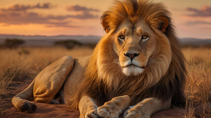Obraz premium male lion in the wild