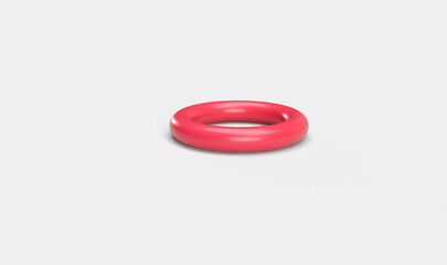 3d red ring with shadow