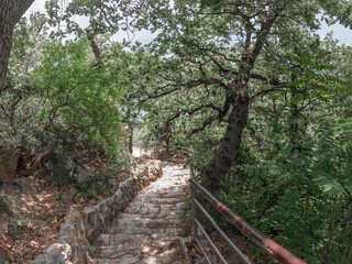 Stone steps to the sea at Cape Fiolent, Crimea peninsula