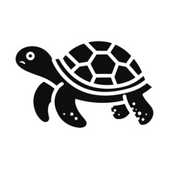 Animal turtle silhouette vector.