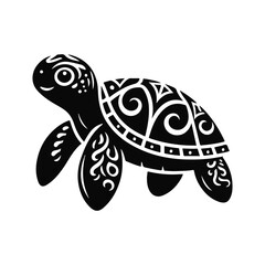 Animal turtle silhouette vector.