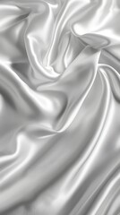 Obraz premium Smooth, shiny white silk fabric, gently draped and folded, creating elegant flowing patterns and a luxurious texture.