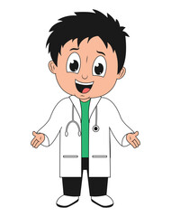 Fototapeta premium Little Doctor Cartoon
