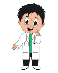 Fototapeta premium Little Doctor Cartoon