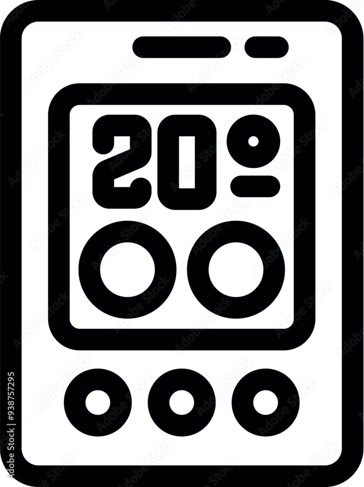 Poster smart home device showing the temperature with buttons