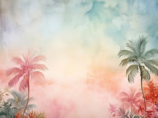 Excellent summer concept watercolor abstract background
