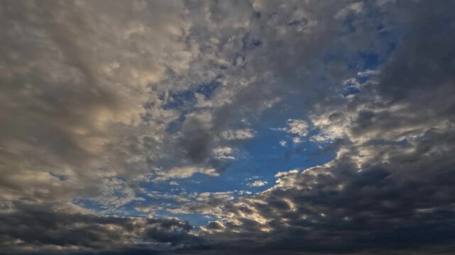 sky timelapse of pretty sunrise overcast clouds for weather forecast