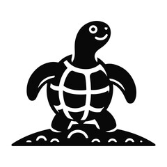 Animal turtle silhouette vector.