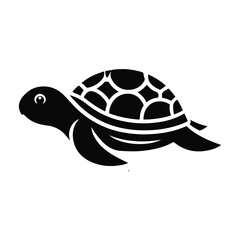 Animal turtle silhouette vector.
