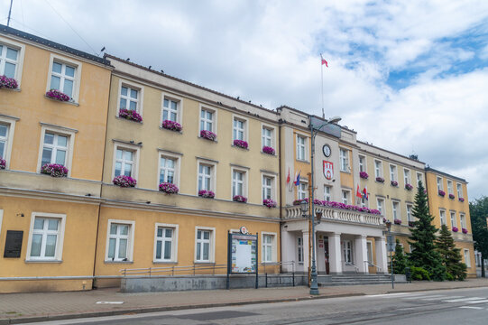 Zgierz, Poland - July 6, 2024: City hall of Zgierz.