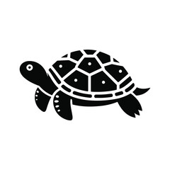 Animal turtle silhouette vector.