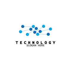 Abstract technology symbol sign. Technology digital logo. Molecule logo design template.