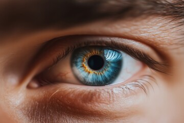 Fototapeta premium Close view of a human male eye 