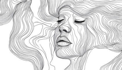 Fototapeta premium vector drawing of a person's face