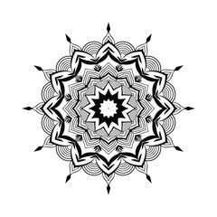 Silhouette single mandala vector illustration.