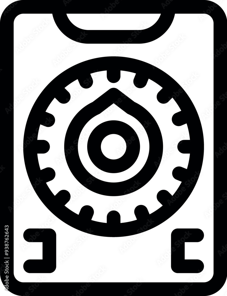Poster smartphone with a combination lock on the screen representing the concept of mobile security