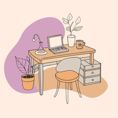 Charming and Cozy Study Space with a Formal, Minimalist Aesthetic