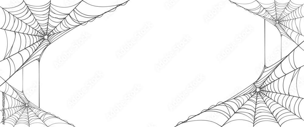 Poster spider web line art vector