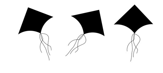 Flying kites icon,Diverse kites design, collection of kites icon,Kites with tail , Trending kites design, unique vector of kites