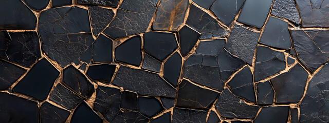 Contemporary Black Mosaic with Bronze Accents