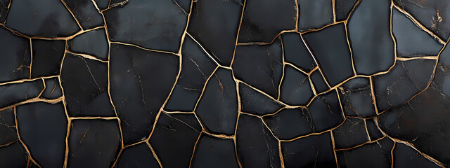 Contemporary Black Mosaic with Bronze Accents