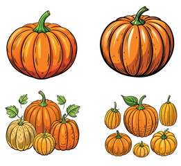 set of halloween pumpkins