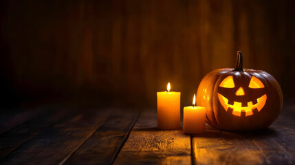 Obraz premium festive background with evil pumpkin for Halloween