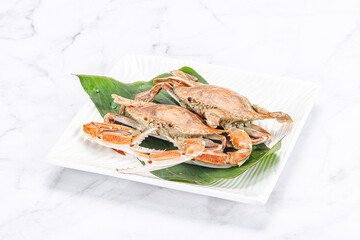 Yummy boiled crab in the plate