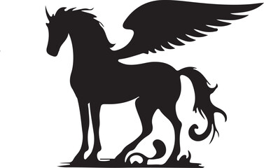 Flying horse, Pegasus vector art 2024, New flying horse riding on thy sky, Sky horse  