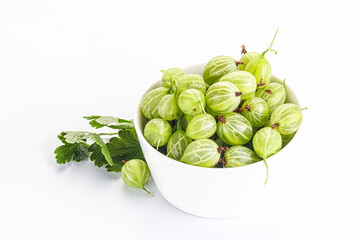 Sweet ripe gooseberries in the bowl