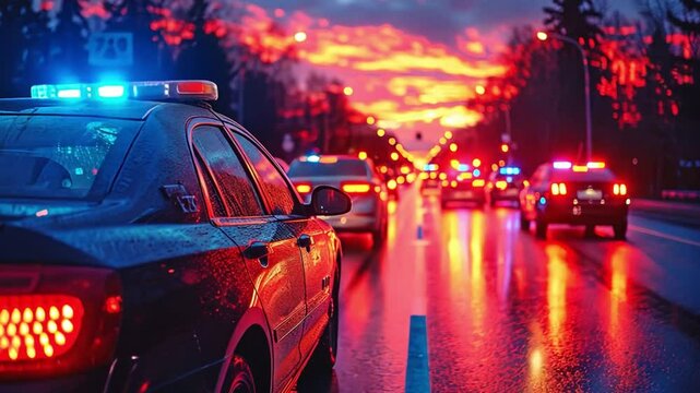 Police pull stop a speeding vehicle.