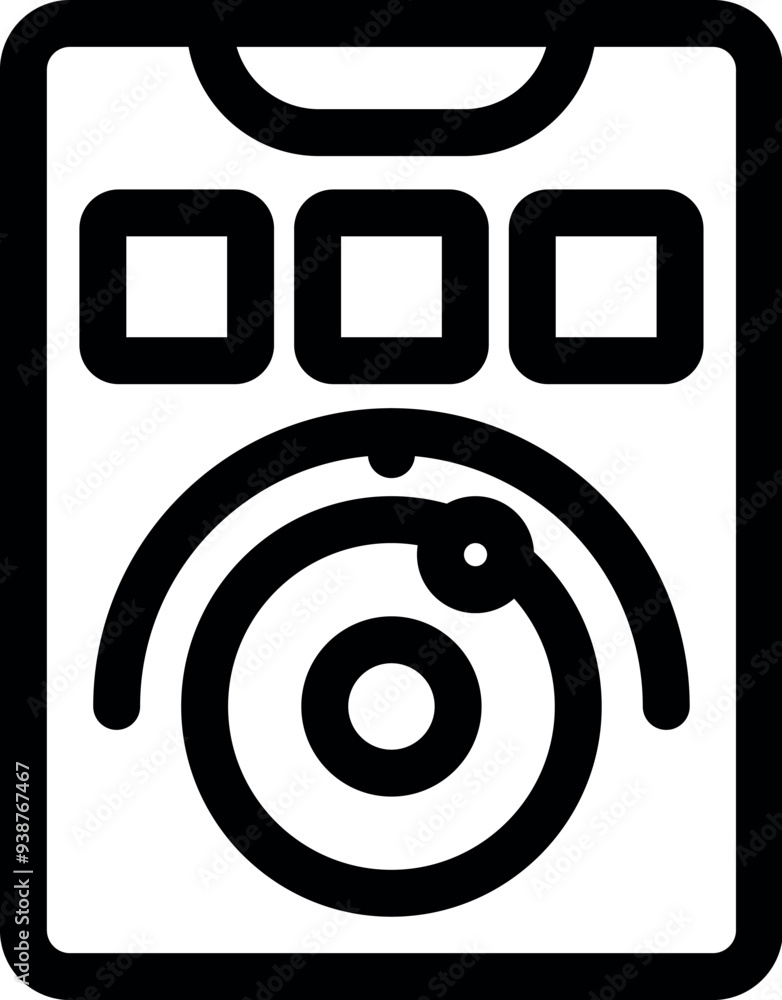 Aufkleber black and white icon of a music player interface on a smartphone screen, featuring a play button and