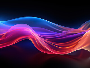 Naklejka premium Luxurious Bright flowing neon waves create a lively and futuristic pattern