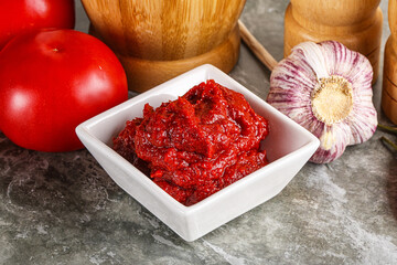 Natural organic red tomato paste