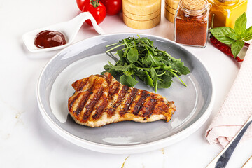 Delicous grilled pork meat steak