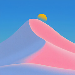 A Surreal and Captivating Sunset That Is Set Against the Background of Abstract Beautiful Dunes