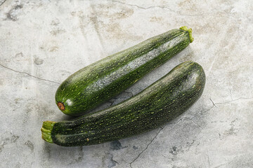 Raw young small green zucchini