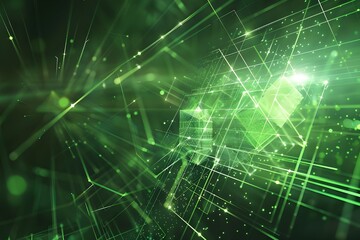 Abstract Green Network Illustration
