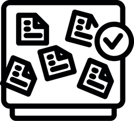 Electronic validation of multiple digital documents with a checkmark symbol